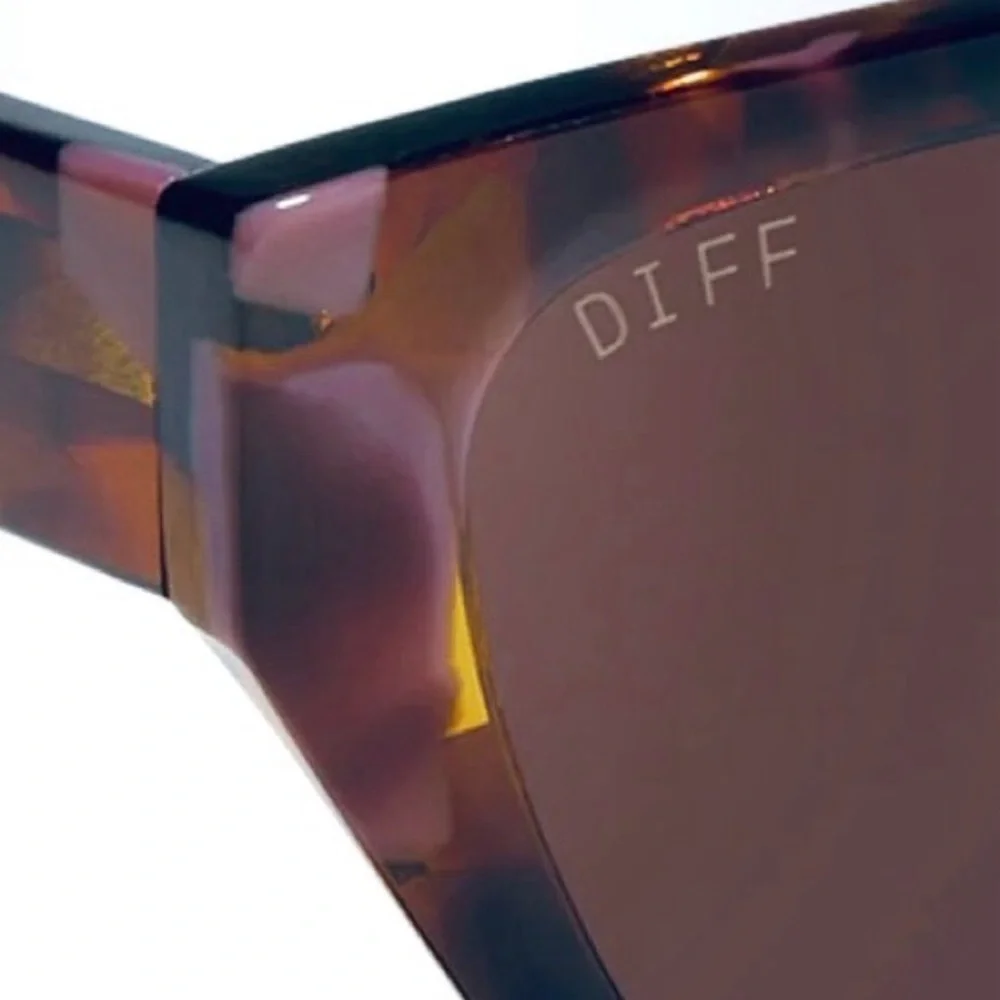 DIFF Evie Sunglasses Torino Tortoise Brown Pink Frame Brown Lens NWT